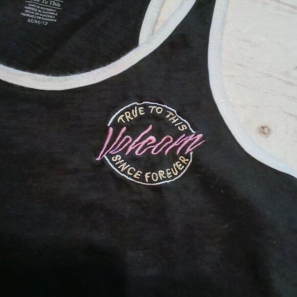 Volcom Womens True To This Since Forever Black And White Neon Sign Tank Top 🌺 - Picture 3 of 7